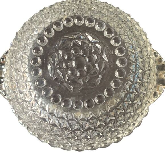 Vintage Crystal Cut Double Handle Bowl Elegant Perfect for Candy Keys and More - Picture 2 of 9